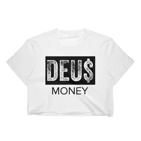 Women's DEUS MONEY Crop Top - White (Free Music Download)